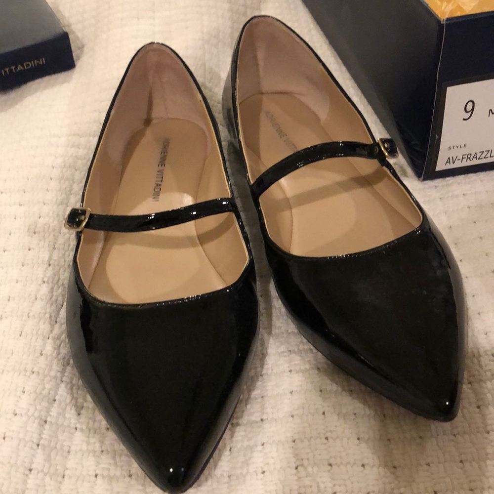 Black Patent Leather Pointed Flats
